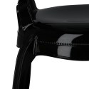 Intesi Krzesło Queen Arm nowoczesne i eleganckie czarne połysk tworzywo z podłokietnikami można sztaplować