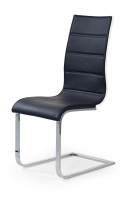 Halmar K104 krzesło do jadalni na płozach czarny/biały ekoskóra