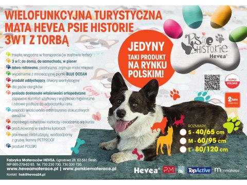 Materac lateksowy Hevea Psie Historie turystyczny 65x40 (granatowy) Materac lateksowy Hevea Psie Historie turystyczny 65x40 (granatowy)
