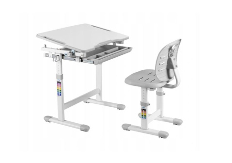 Fun Desk Piccolino III Grey zestaw biurko+krzesło Szare Białe dla dziecka Fun Desk Piccolino III Grey zestaw biurko+krzesło Szare Białe dla dziecka