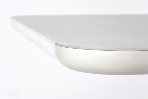 HALMAR stół BONARI rozkładany biały szkło MDF lakierowany stal chromowana 160-200x90 HALMAR stół BONARI rozkładany biały szkło MDF lakierowany stal chromowana 160-200x90