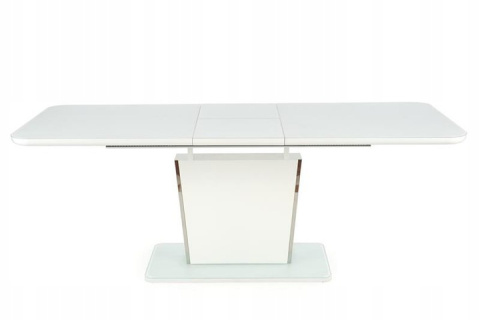 HALMAR stół BONARI rozkładany biały szkło MDF lakierowany stal chromowana 160-200x90 HALMAR stół BONARI rozkładany biały szkło MDF lakierowany stal chromowana 160-200x90