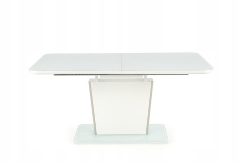 HALMAR stół BONARI rozkładany biały szkło MDF lakierowany stal chromowana 160-200x90 HALMAR stół BONARI rozkładany biały szkło MDF lakierowany stal chromowana 160-200x90