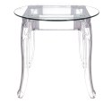 Intesi Stół Ghost 80cm transparentny okrągły blat szklany, bogato zdobiony stelaż tworzywo Intesi Stół Ghost 80cm transparentny okrągły blat szklany, bogato zdobiony stelaż tworzywo