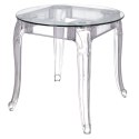 Intesi Stół Ghost 80cm transparentny okrągły blat szklany, bogato zdobiony stelaż tworzywo Intesi Stół Ghost 80cm transparentny okrągły blat szklany, bogato zdobiony stelaż tworzywo