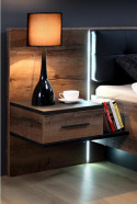 Meble Forte BELLEVUE BLQL161B-N09 Łóżko z szafkami nocnymi Dąb Szlachetny/Dąb Czarny Meble Forte BELLEVUE BLQL161B-N09 Łóżko z szafkami nocnymi Dąb Szlachetny/Dąb Czarny