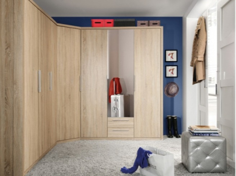 Meble Forte CADIXO CDXS84S-D30 Szafa ubraniowa z lustrem 4-drzwiowa Dąb sonoma Meble Forte CADIXO CDXS84S-D30 Szafa ubraniowa z lustrem 4-drzwiowa Dąb sonoma