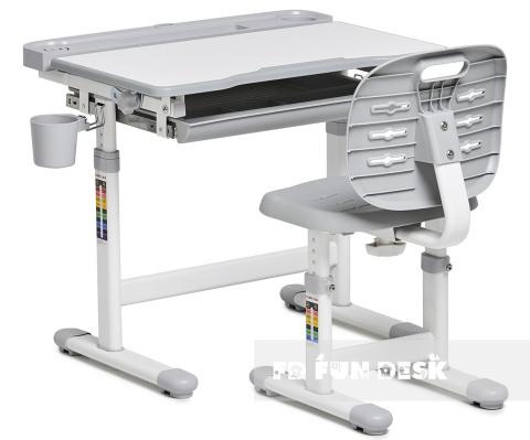 Fun Desk biurko+krzesło dziecięce Cura Grey Regul. Fun Desk biurko+krzesło dziecięce Cura Grey Regul.