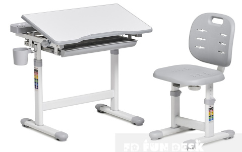 Fun Desk biurko+krzesło dziecięce Cura Grey Regul. Fun Desk biurko+krzesło dziecięce Cura Grey Regul.