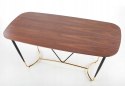 HALMAR stół MANCHESTER blat MDF okleina naturalna orzech nogi stal malowana stal chromowana czarny / złoty 180x90 HALMAR stół MANCHESTER blat MDF okleina naturalna orzech nogi stal malowana stal chromowana czarny / złoty 180x90
