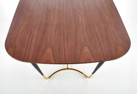 HALMAR stół MANCHESTER blat MDF okleina naturalna orzech nogi stal malowana stal chromowana czarny / złoty 180x90 HALMAR stół MANCHESTER blat MDF okleina naturalna orzech nogi stal malowana stal chromowana czarny / złoty 180x90