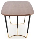HALMAR stół MANCHESTER blat MDF okleina naturalna orzech nogi stal malowana stal chromowana czarny / złoty 180x90 HALMAR stół MANCHESTER blat MDF okleina naturalna orzech nogi stal malowana stal chromowana czarny / złoty 180x90