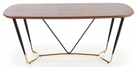 HALMAR stół MANCHESTER blat MDF okleina naturalna orzech nogi stal malowana stal chromowana czarny / złoty 180x90 HALMAR stół MANCHESTER blat MDF okleina naturalna orzech nogi stal malowana stal chromowana czarny / złoty 180x90