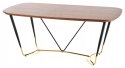 HALMAR stół MANCHESTER blat MDF okleina naturalna orzech nogi stal malowana stal chromowana czarny / złoty 180x90 HALMAR stół MANCHESTER blat MDF okleina naturalna orzech nogi stal malowana stal chromowana czarny / złoty 180x90