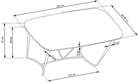 HALMAR stół MANCHESTER blat MDF okleina naturalna orzech nogi stal malowana stal chromowana czarny / złoty 180x90 HALMAR stół MANCHESTER blat MDF okleina naturalna orzech nogi stal malowana stal chromowana czarny / złoty 180x90