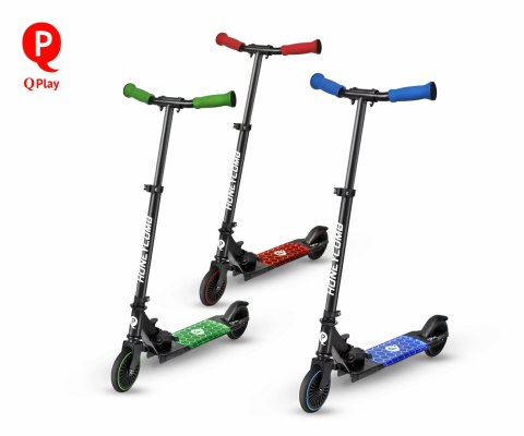 Qplay Hulajnoga Honeycomb Scooter Jeździk Green Zielona składana hamulec tylny łożyskowane koła regulacja wysokości kierownicy Qplay Hulajnoga Honeycomb Scooter Jeździk Green Zielona składana hamulec tylny łożyskowane koła regulacja wysokości kierownicy