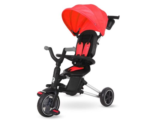 Qplay Rowerek Trójkołowy Nova Eva Red Czerwony 3w1 składany siedzisko 360 regulowane pasy aluminiow rama ogranicznik skrętu 10m+ Qplay Rowerek Trójkołowy Nova Eva Red Czerwony 3w1 składany siedzisko 360 regulowane pasy aluminiow rama ogranicznik skrętu 10m+