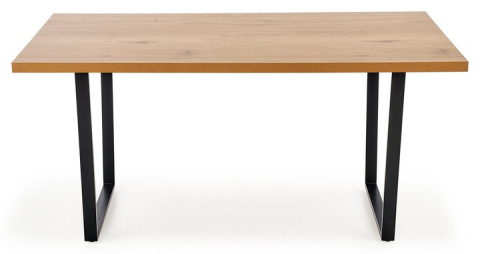 HALMAR stół ULRICH blat MDF + melamina - dąb złoty, nogi stal malowana- czarny 160x90 HALMAR stół ULRICH blat MDF + melamina - dąb złoty, nogi stal malowana- czarny 160x90