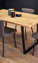 HALMAR stół ULRICH blat MDF + melamina - dąb złoty, nogi stal malowana- czarny 160x90 HALMAR stół ULRICH blat MDF + melamina - dąb złoty, nogi stal malowana- czarny 160x90