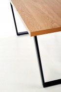 HALMAR stół ULRICH blat MDF + melamina - dąb złoty, nogi stal malowana- czarny 160x90 HALMAR stół ULRICH blat MDF + melamina - dąb złoty, nogi stal malowana- czarny 160x90