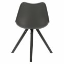 Intesi Krzesło Norden Star Square black PP czarne tworzywo poduszka na siedzisku ekoskóra nogi drewno lite bukowe