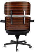 King Home Fotel biurowy obrotowy LOUNGE GUBERNATOR czarny heban skóra naturalna podstawa metal czarna regulowany funkcja bujania