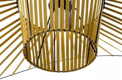 King Home Lampa wisząca CAPELLO FI 140 złota tworzywo sztuczne przewód i podsufitka czarny kształt kapelusza E27 King Home Lampa wisząca CAPELLO FI 140 złota tworzywo sztuczne przewód i podsufitka czarny kształt kapelusza E27