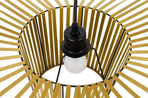 King Home Lampa wisząca CAPELLO FI 140 złota tworzywo sztuczne przewód i podsufitka czarny kształt kapelusza E27 King Home Lampa wisząca CAPELLO FI 140 złota tworzywo sztuczne przewód i podsufitka czarny kształt kapelusza E27