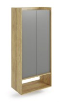 Halmar MOBIUS REGAŁ 2D hikora naturalna szary przykurzony płyta meblowa okleinowana obrzeża ABS system otwierania push-click Halmar MOBIUS REGAŁ 2D hikora naturalna szary przykurzony płyta meblowa okleinowana obrzeża ABS system otwierania push-click
