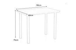 HALMAR stół MODEX 90x60 blat płyta meblowa okleinowana - dąb sonoma, nogi - stal chromowana