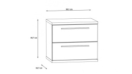 Meble Forte JULIETTA JLTK022-C286 Szafka nocna, Szary/Biały