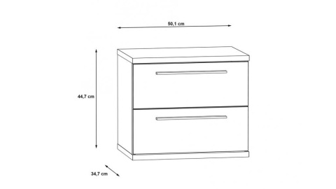 Meble Forte JULIETTA JLTK022-C286 Szafka nocna, Szary/Biały Meble Forte JULIETTA JLTK022-C286 Szafka nocna, Szary/Biały
