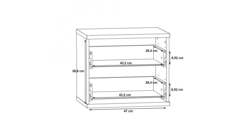 Meble Forte JULIETTA JLTK022-C286 Szafka nocna, Szary/Biały Meble Forte JULIETTA JLTK022-C286 Szafka nocna, Szary/Biały