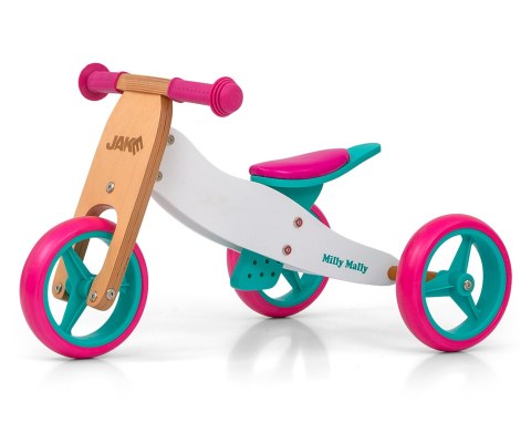 Milly Mally Pojazd Jeździk Chodzik Pchacz Jake Classic Candy 2 w 1 Różowo Zielony dwukołowy lub trójkołowy drewniany 12m+ Milly Mally Pojazd Jeździk Chodzik Pchacz Jake Classic Candy 2 w 1 Różowo Zielony dwukołowy lub trójkołowy drewniany 12m+