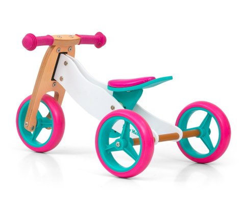 Milly Mally Pojazd Jeździk Chodzik Pchacz Jake Classic Candy 2 w 1 Różowo Zielony dwukołowy lub trójkołowy drewniany 12m+ Milly Mally Pojazd Jeździk Chodzik Pchacz Jake Classic Candy 2 w 1 Różowo Zielony dwukołowy lub trójkołowy drewniany 12m+