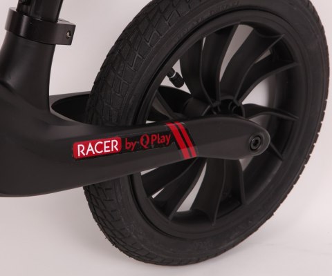 Qplay Qplay Rowerek Biegowy Racer Black Czarny Czerwony pompowane łożyskowane koła regulacja wysokości siodełka i kierownicy Qplay Qplay Rowerek Biegowy Racer Black Czarny Czerwony pompowane łożyskowane koła regulacja wysokości siodełka i kierownicy