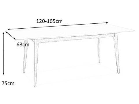 SIGNAL STÓŁ CESAR PROSTOKĄTNY ROZKŁADANY BLAT PŁYTA MEBLOWA LAMINOWANA BIAŁY MAT / NOGI LITE DREWNO DĄB 120(165)x68 SIGNAL STÓŁ CESAR PROSTOKĄTNY ROZKŁADANY BLAT PŁYTA MEBLOWA LAMINOWANA BIAŁY MAT / NOGI LITE DREWNO DĄB 120(165)x68