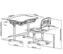 Fun Desk BIURKO+KRZESŁO regulowane SOLE GREY SZARY Fun Desk BIURKO+KRZESŁO regulowane SOLE GREY SZARY
