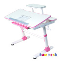 Fun Desk Biurko z szufladą regulowane Carezza Pink Różowe dla dziewczynki