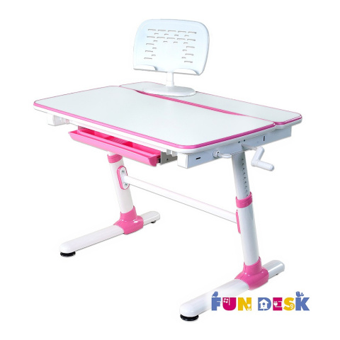 Fun Desk Biurko z szufladą regulowane Carezza Pink Różowe dla dziewczynki Fun Desk Biurko z szufladą regulowane Carezza Pink Różowe dla dziewczynki