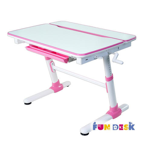 Fun Desk Biurko z szufladą regulowane Carezza Pink Różowe dla dziewczynki Fun Desk Biurko z szufladą regulowane Carezza Pink Różowe dla dziewczynki