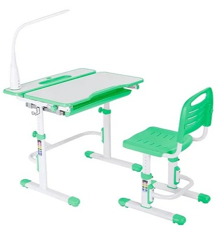 Fun Desk Botero Green - ZESTAW Biurko z krzesełkiem dla dzieci Zielony/Biały Fun Desk Botero Green - ZESTAW Biurko z krzesełkiem dla dzieci Zielony/Biały