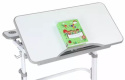 Fun Desk Botero Grey - Biurko z krzesełkiem dla dzieci lampa i stojak na książki zestaw - Szary/Biały
