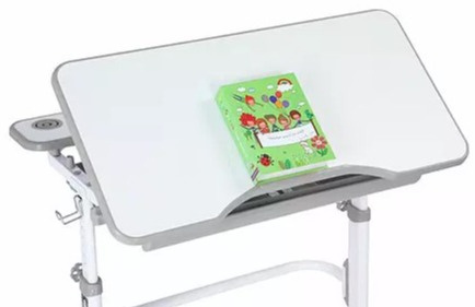 Fun Desk Botero Grey - Biurko z krzesełkiem dla dzieci lampa i stojak na książki zestaw - Szary/Biały Fun Desk Botero Grey - Biurko z krzesełkiem dla dzieci lampa i stojak na książki zestaw - Szary/Biały