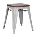 D2.DESIGN Stołek Paris Wood szary sosna orzech