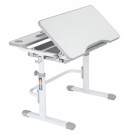 Fun Desk Fressia Grey z lampką - Regulowane biurko z szufladą Cubby Biały/Szary Fun Desk Fressia Grey z lampką - Regulowane biurko z szufladą Cubby Biały/Szary
