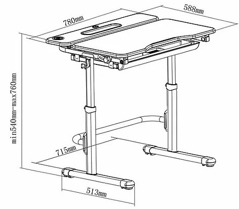 Fun Desk Fressia Grey z lampką - Regulowane biurko z szufladą Cubby Biały/Szary Fun Desk Fressia Grey z lampką - Regulowane biurko z szufladą Cubby Biały/Szary