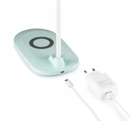 Fun Desk Lampka LED z funkcją ładowania bezprzewodowego/indukcyjna ładowarka LC6 Mint/Miętowa Fun Desk Lampka LED z funkcją ładowania bezprzewodowego/indukcyjna ładowarka LC6 Mint/Miętowa
