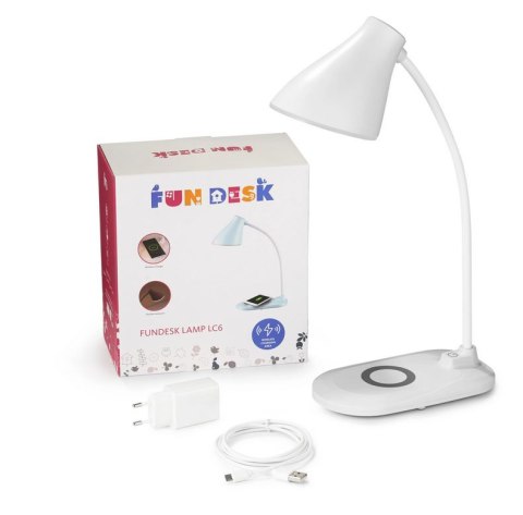 Fun Desk Lampka LED z funkcją ładowania bezprzewodowego/indukcyjna ładowarka LC6 White/Biała Fun Desk Lampka LED z funkcją ładowania bezprzewodowego/indukcyjna ładowarka LC6 White/Biała