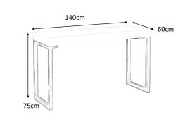 Invicta Interior INVICTA biurko VERK 140x60 białe MDF lakierowany, nogi stal chromowana